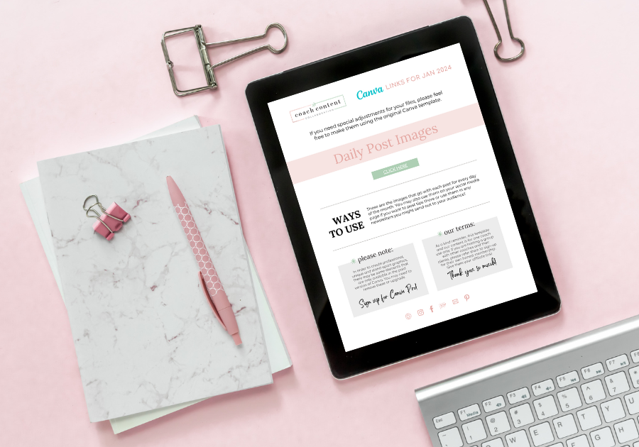 Canva links are provided for all monthly content so you can customize as you like!